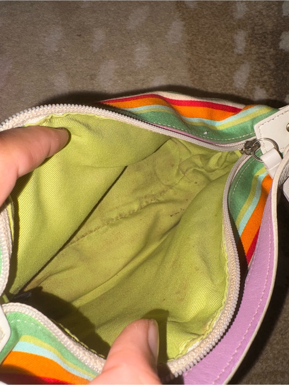 Coach Rainbow Striped Mini Canvas shoulder bag - Picture 8 of 9